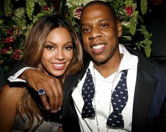 Söngkonan Beyoncé með eiginmanni sínum rapparanum Jay Z